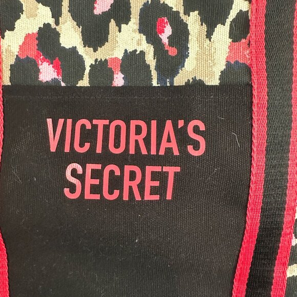 Victoria's Secret Leopard Print Tote Bag Beach Bag Overnight Tote Weekender - Picture 2 of 8